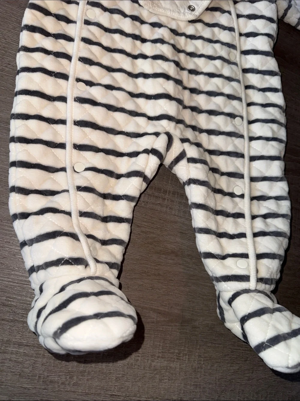 Nordstrom Baby Striped Quilted Fleece-Lined Winter Snowsuit Bunting (3-6M)